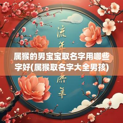 属猴的男宝宝取名字用哪些字好(属猴取名字大全男孩)