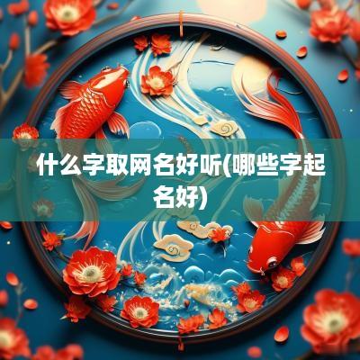 什么字取网名好听(哪些字起名好)