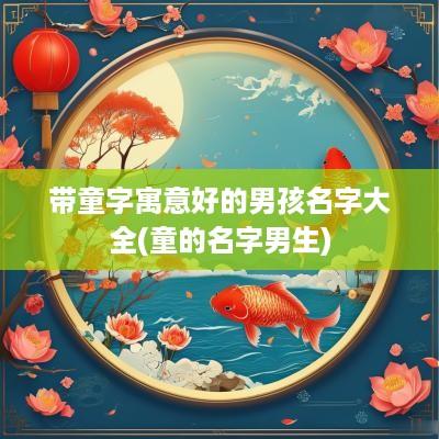 带童字寓意好的男孩名字大全(童的名字男生)