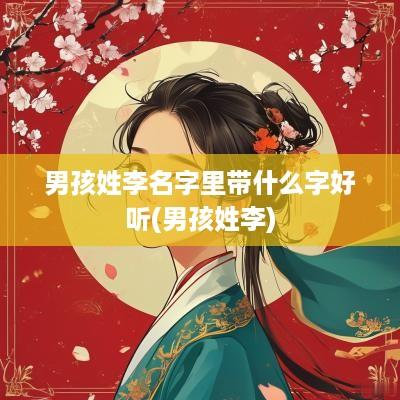 男孩姓李名字里带什么字好听(男孩姓李)