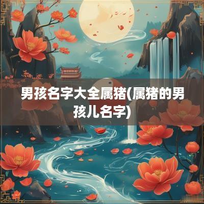 男孩名字大全属猪(属猪的男孩儿名字)