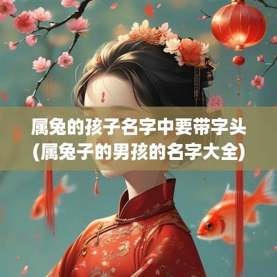 属兔的孩子名字中要带字头(属兔子的男孩的名字大全)