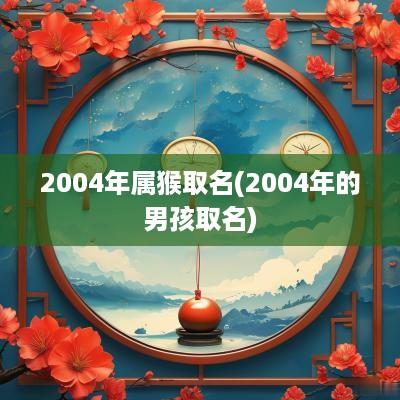 2004年属猴取名(2004年的男孩取名)