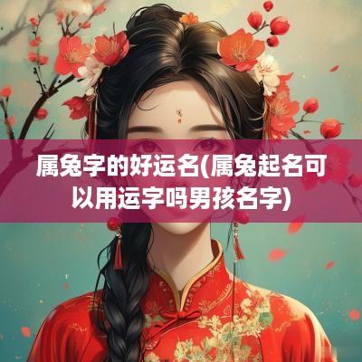 属兔字的好运名(属兔起名可以用运字吗男孩名字)