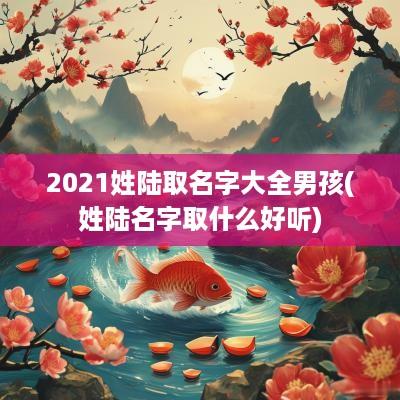 2025姓陆取名字大全男孩(姓陆名字取什么好听)