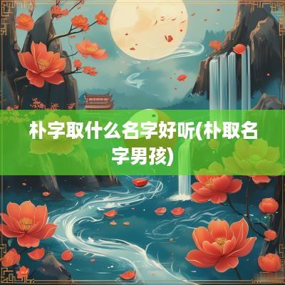 朴字取什么名字好听(朴取名字男孩)