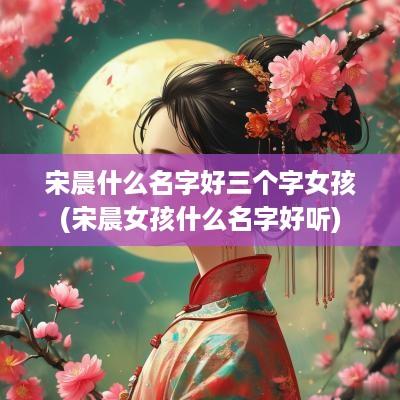 宋晨什么名字好三个字女孩(宋晨女孩什么名字好听)