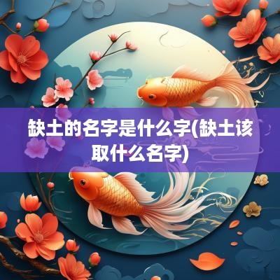 缺土的名字是什么字(缺土该取什么名字)