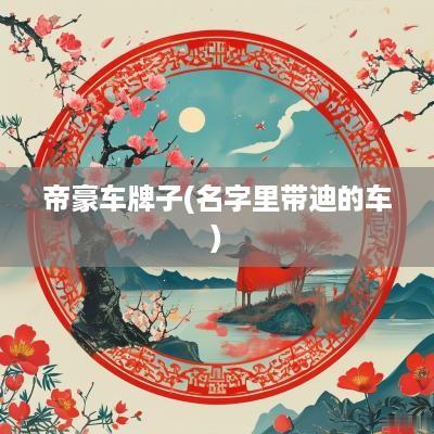帝豪车牌子(名字里带迪的车)
