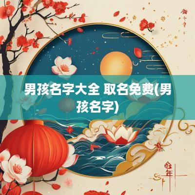 男孩名字大全 取名免费(男孩名字)