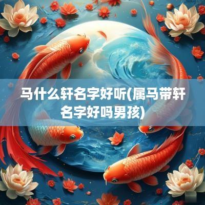 马什么轩名字好听(属马带轩名字好吗男孩)