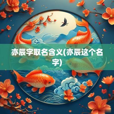 亦辰字取名含义(亦辰这个名字)