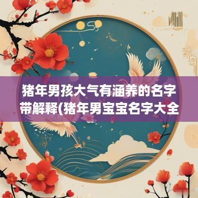 猪年男孩大气有涵养的名字带解释(猪年男宝宝名字大全)