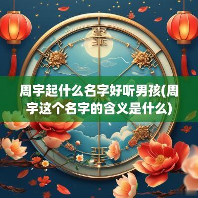 周宇起什么名字好听男孩(周宇这个名字的含义是什么)