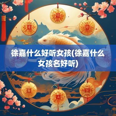 徐嘉什么好听女孩(徐嘉什么女孩名好听)
