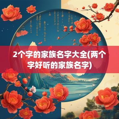 2个字的家族名字大全(两个字好听的家族名字)