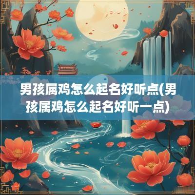 男孩属鸡怎么起名好听点(男孩属鸡怎么起名好听一点)