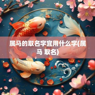 属马的取名字宜用什么字(属马 取名)