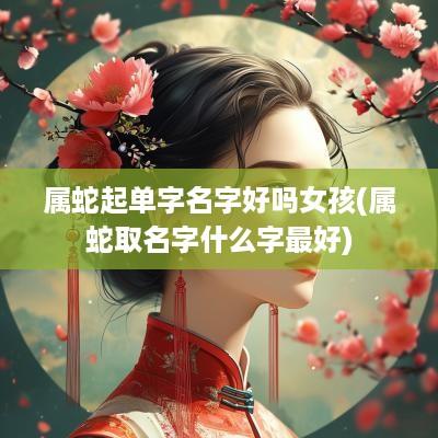 属蛇起单字名字好吗女孩(属蛇取名字什么字最好)
