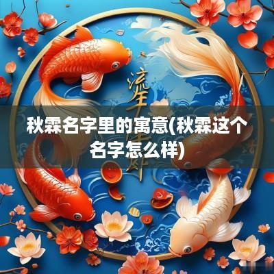 秋霖名字里的寓意(秋霖这个名字怎么样)