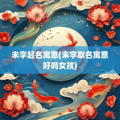 未字起名寓意(未字取名寓意好吗女孩)
