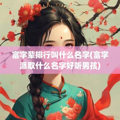 富字辈排行叫什么名字(富字派取什么名字好听男孩)