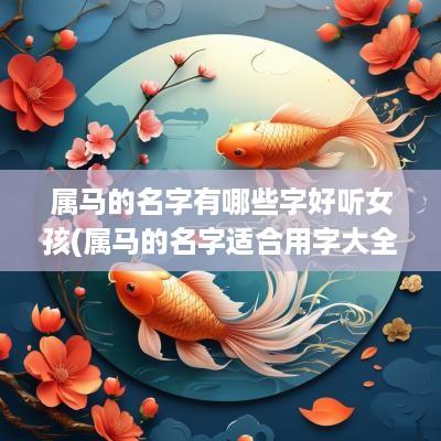 属马的名字有哪些字好听女孩(属马的名字适合用字大全)
