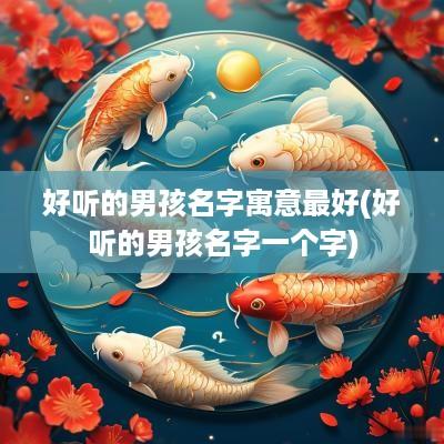 好听的男孩名字寓意最好(好听的男孩名字一个字)