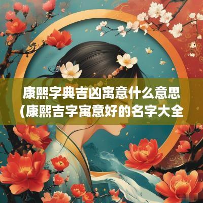 康熙字典吉凶寓意什么意思(康熙吉字寓意好的名字大全男孩)