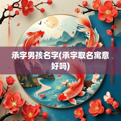 承字男孩名字(承字取名寓意好吗)