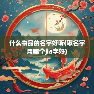 什么物品的名字好听(取名字用哪个jia字好)