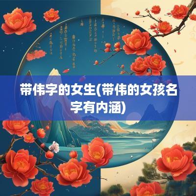 带伟字的女生(带伟的女孩名字有内涵)