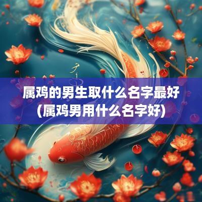 属鸡的男生取什么名字最好(属鸡男用什么名字好)