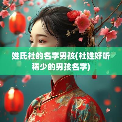 姓氏杜的名字男孩(杜姓好听稀少的男孩名字)
