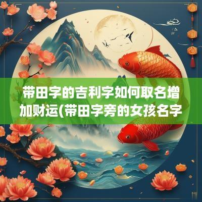 带田字的吉利字如何取名增加财运(带田字旁的女孩名字)