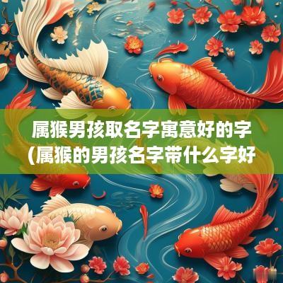 属猴男孩取名字寓意好的字(属猴的男孩名字带什么字好)