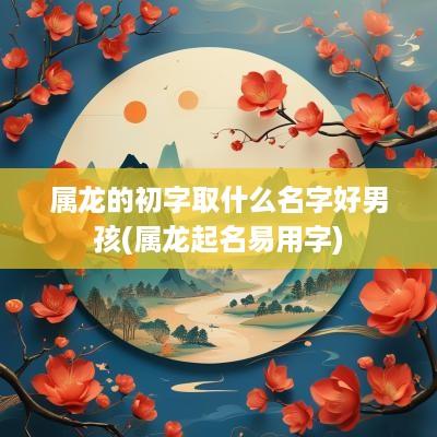 属龙的初字取什么名字好男孩(属龙起名易用字)