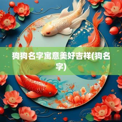 狗狗名字寓意美好吉祥(狗名字)