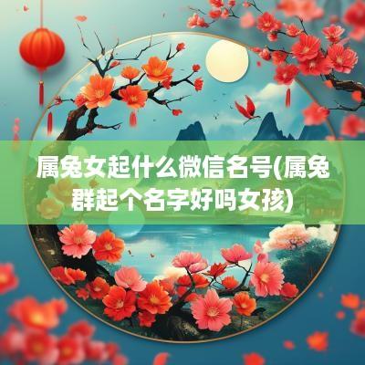 属兔女起什么微信名号(属兔群起个名字好吗女孩)