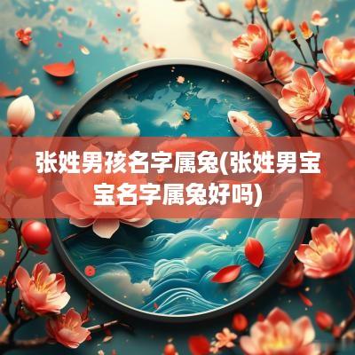 张姓男孩名字属兔(张姓男宝宝名字属兔好吗)