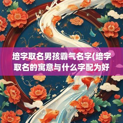 培字取名男孩霸气名字(培字取名的寓意与什么字配为好)