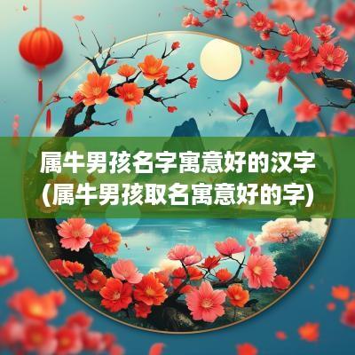 属牛男孩名字寓意好的汉字(属牛男孩取名寓意好的字)