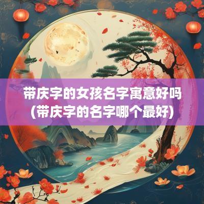 带庆字的女孩名字寓意好吗(带庆字的名字哪个最好)