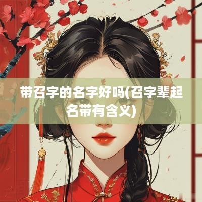 带召字的名字好吗(召字辈起名带有含义)