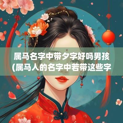 属马名字中带夕字好吗男孩(属马人的名字中若带这些字)
