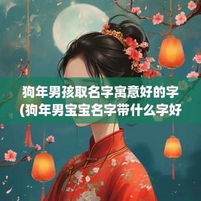 狗年男孩取名字寓意好的字(狗年男宝宝名字带什么字好听)