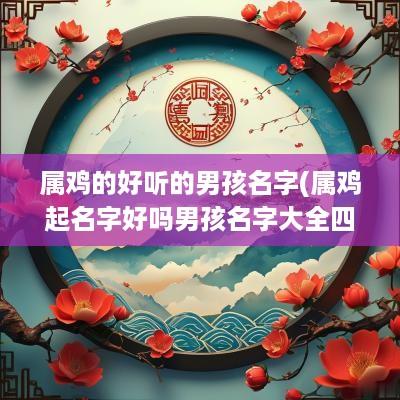 属鸡的好听的男孩名字(属鸡起名字好吗男孩名字大全四个字)