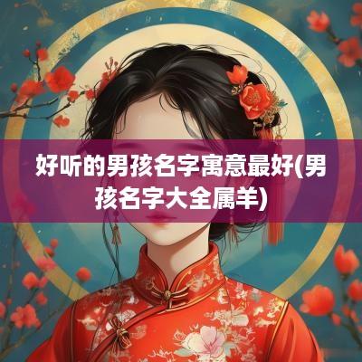好听的男孩名字寓意最好(男孩名字大全属羊)