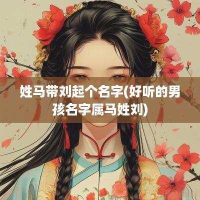 姓马带刘起个名字(好听的男孩名字属马姓刘)