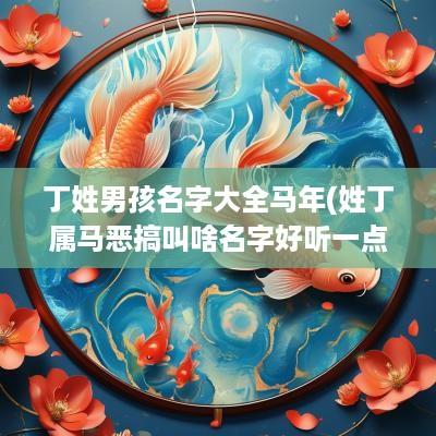 丁姓男孩名字大全马年(姓丁属马恶搞叫啥名字好听一点)